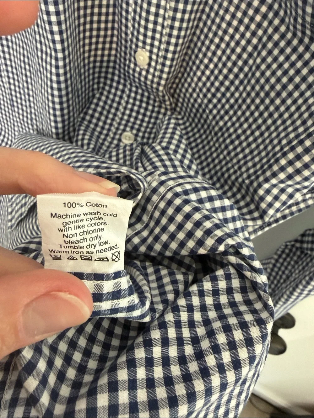 J.Crew Men’s Large Navy Gingham Cotton Button Down Shirt Preppy